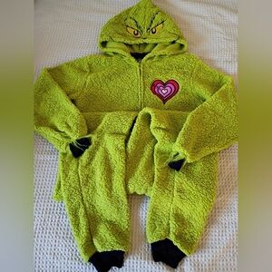 Green Fleece Grinch Onesie